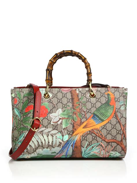 floral gucci purse|Gucci bamboo shopper tote.